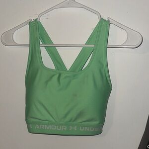 Under Armour Green Sports Bra | Crisscross Back | Athletic Support